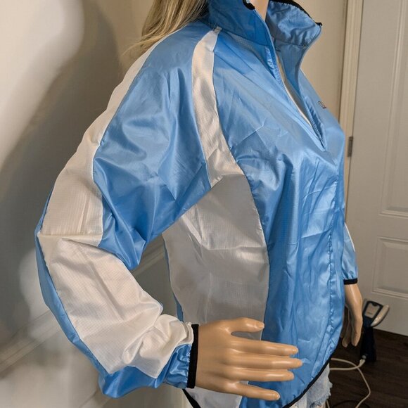Pearl Izumi Jacket Women's Size Large Blue White Cycling Rip Stop Long Sleeve - Picture 6 of 16